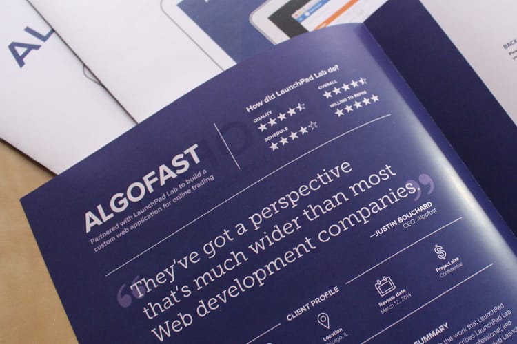 Algofast pamphlet explaining services